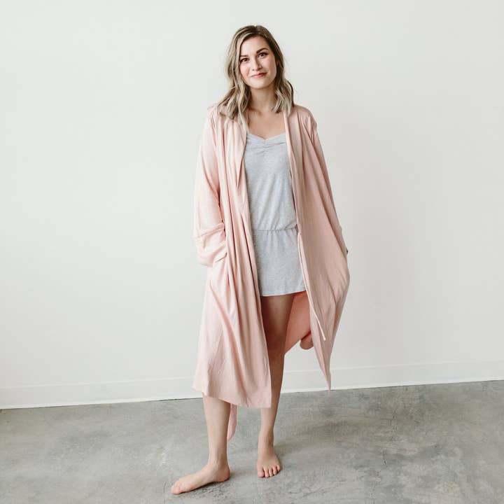 goumikids - Wholesale Robe - Women's - Viscose Bamboo + Organic Cotton Womens Robe - Rose