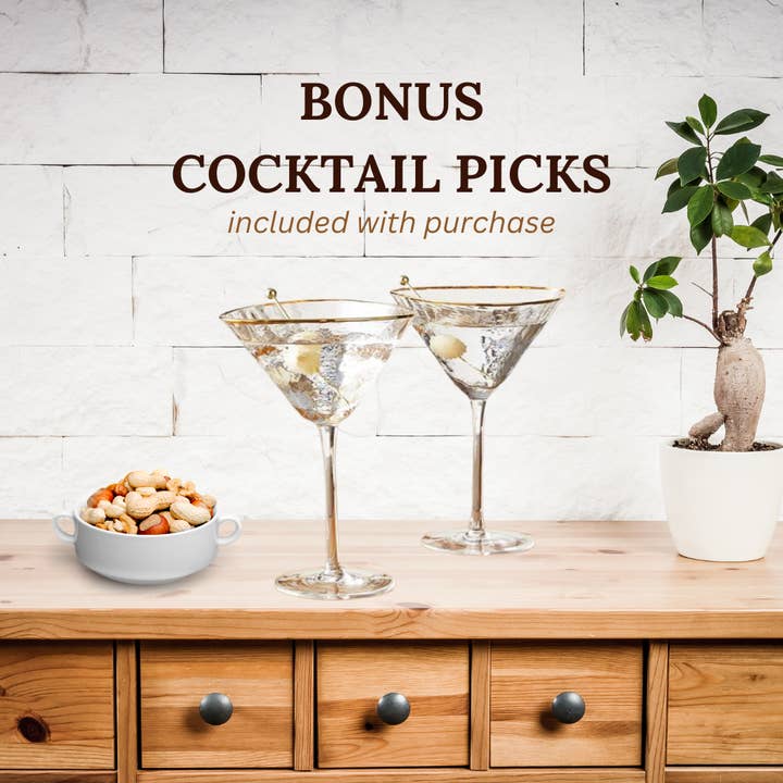 Sister.ly Drinkware - Vente Verres à cocktail/alcool - Verres à Martini martelés faits à la main avec bord doré1