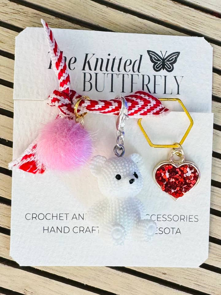 I love you Beary Much! - White for wholesale by The Knitted Butterfly