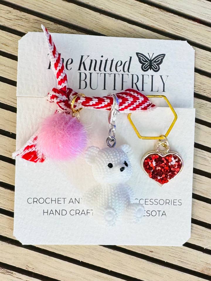 I love you Beary Much! - White for wholesale by The Knitted Butterfly