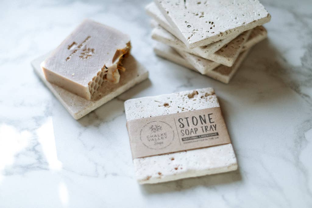Chalke Valley Soaps – wholesale Bath soap dish – Natural Limestone Tray for Soap or Candle9
