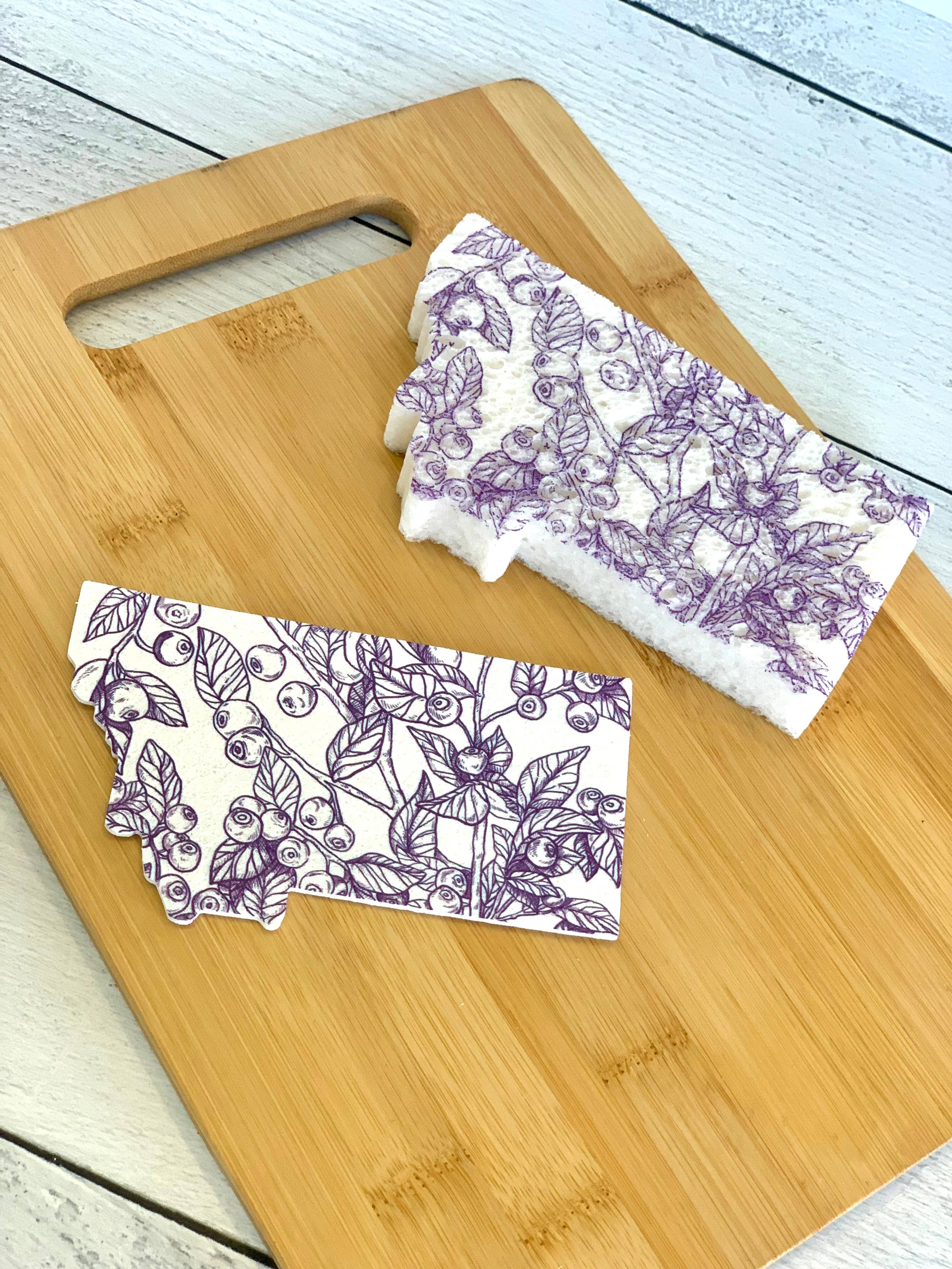 Corvidae drawings & designs - Wholesale Cleaning Sponge - Montana Shaped Compostable Pop Up Sponge - set of 3 - HUCK1