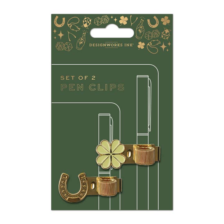 Pen Clips - Lucky Charms, Set of 2 for wholesale by DesignWorks Ink