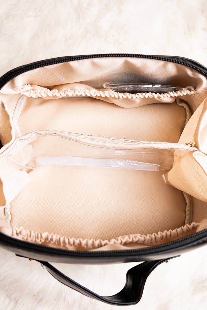 Wholesale Accessory Market - Wholesale Makeup/Cosmetic Bag - NGIL Morning Ready Black Medium Expandable Cosmetic Bag1