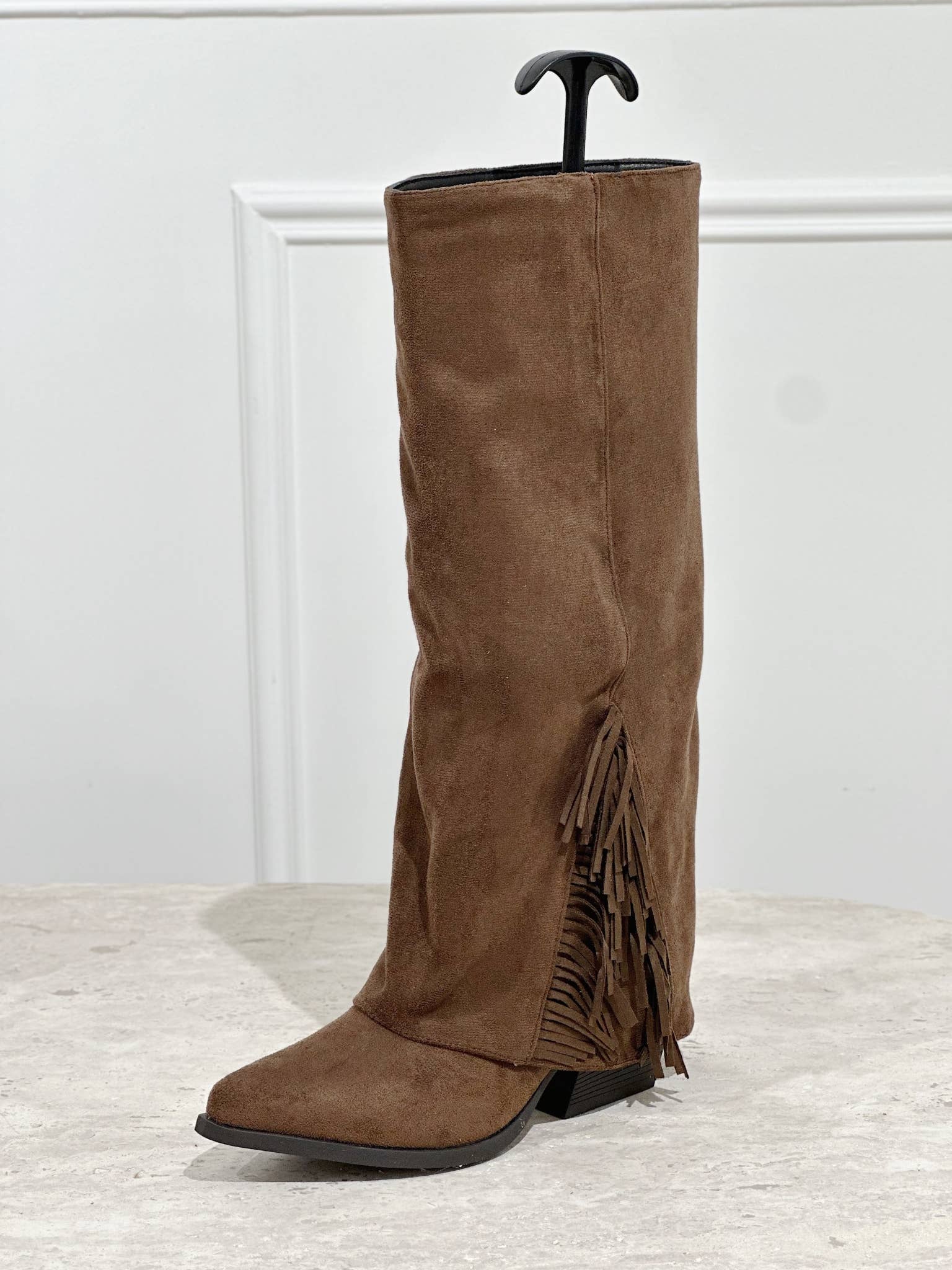 Stephan Paris - Wholesale Boots - Women's - High western suede boot with side fringes LQ-1621