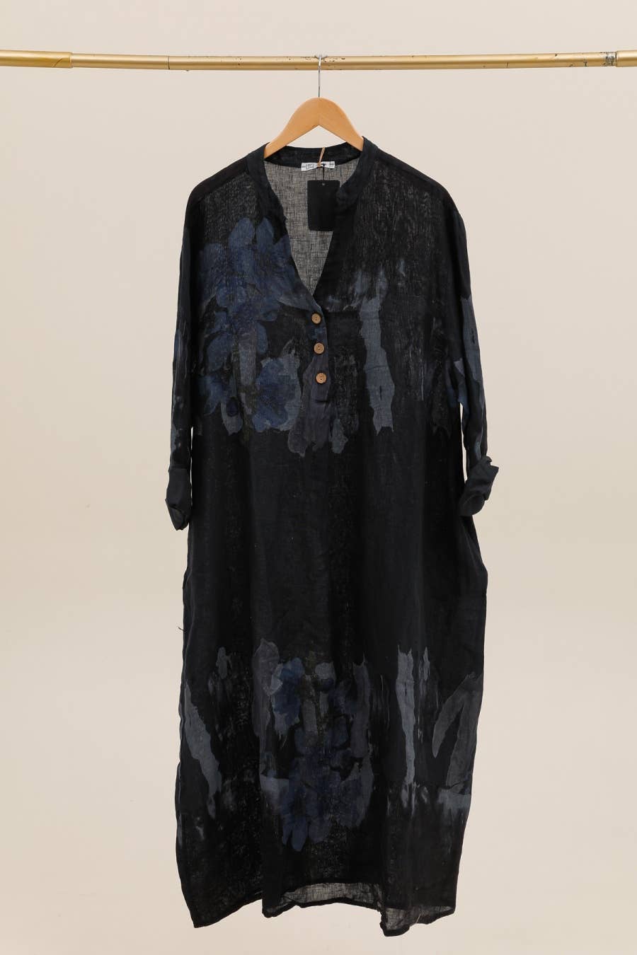 Lea & Luc - Grandes Tailles - Wholesale Dress - Women's - Floral print dress in 100% Linen REF. 722303