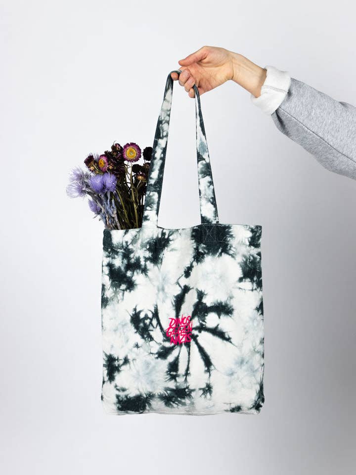 Tiry DinosGegenNazis Bag Black Batik for wholesale by KREUZUEBER