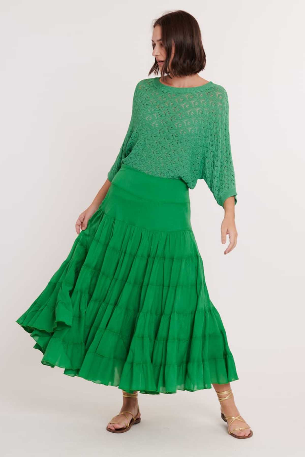 DERHY - Wholesale Skirt - Women's - FLAMENCO plain cotton long skirt5