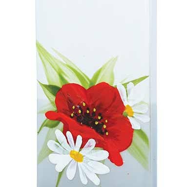 Flat Handmade Candle-Poppy with Daisies for wholesale by Flatyz Candles