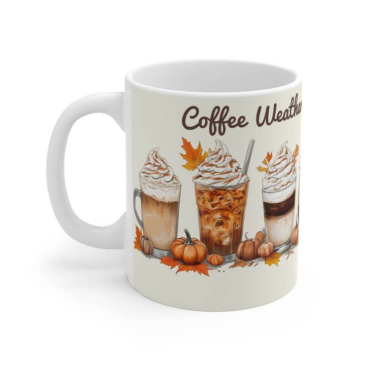 Upside Down Owl Farm - Wholesale Coffee Mug - Coffee Weather Mug, 11 oz., Left Handed or Right Handed