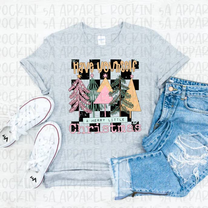 Checkered Merry Little Christmas Tee for wholesale by Rockin’ 5A Apparel