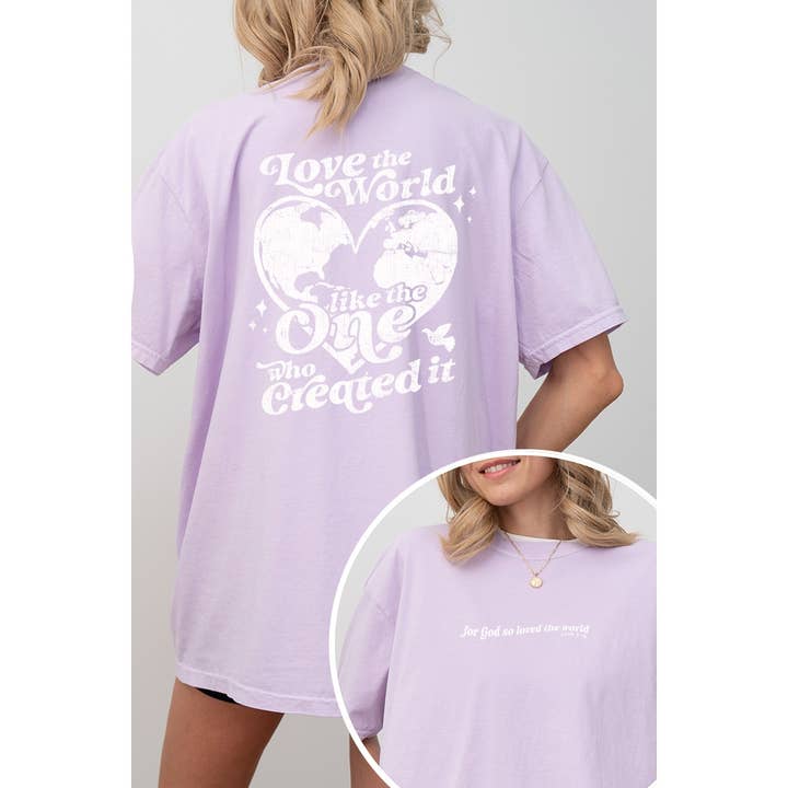 CAMISETA EXTRAGRANDE CON ESTAMPADO VINTAGE LOVE THE WORLD para venta al por mayor de Illustrated Society