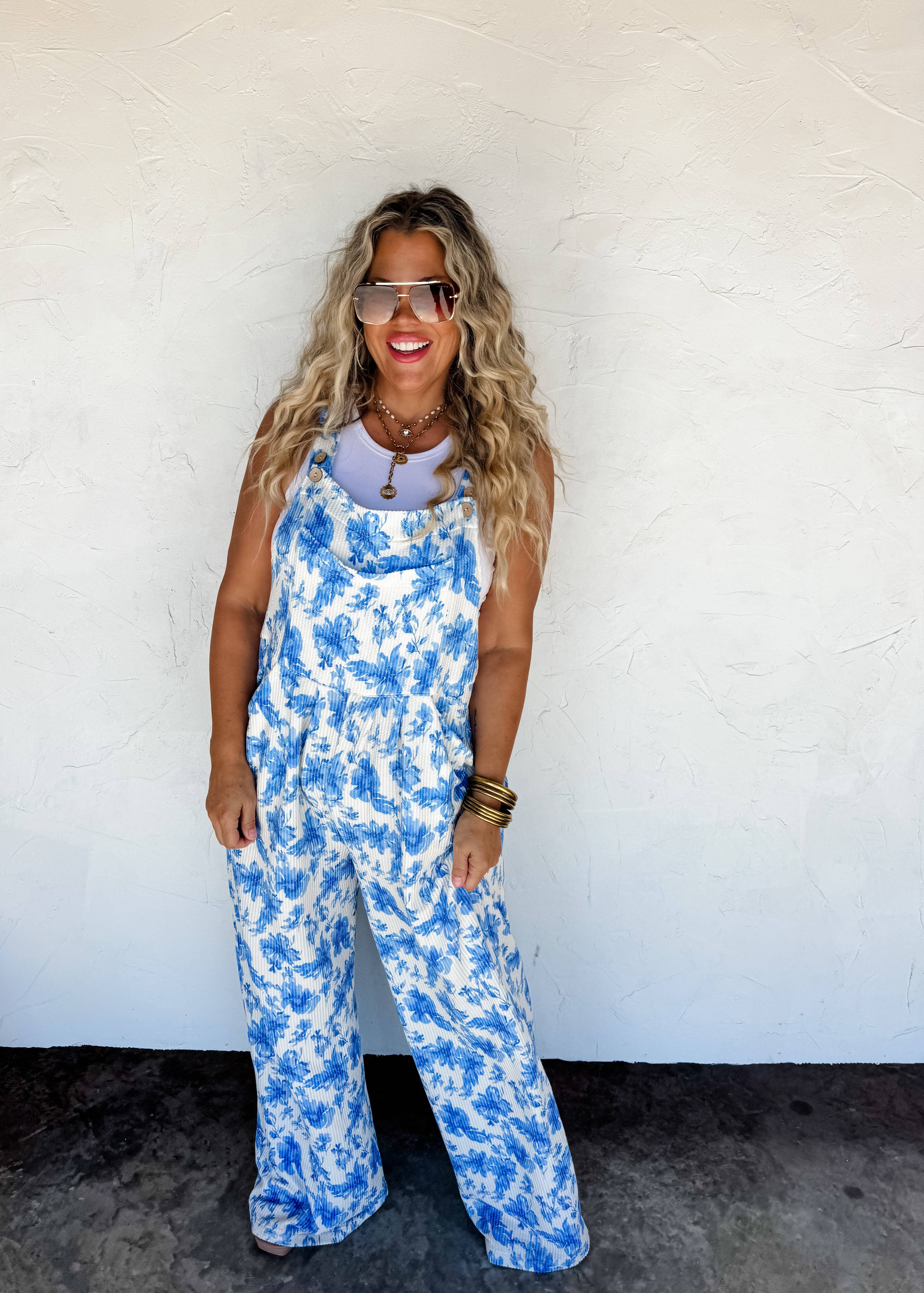 BLAKELEY - Wholesale Overalls - Women's - 2ND CUT- CASSIDY FLORAL BOHO OVERALLS0