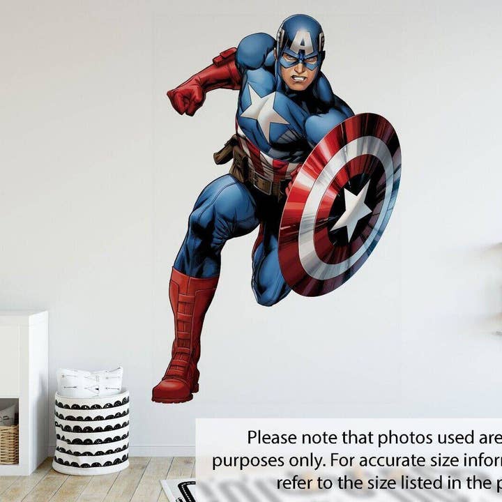 Marvel Avengers Captain America 3D Vægklistermærke Vinyl for engroshandel hos Wonderwallsboutique