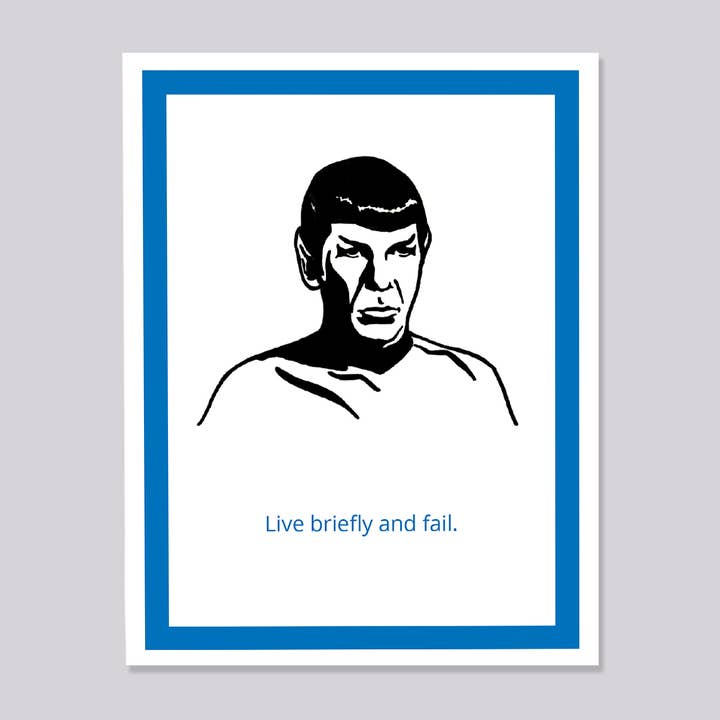 Design Corner - Vente Carte de vœux classique - Carte Star Trek Spock Live Brièvement amusante