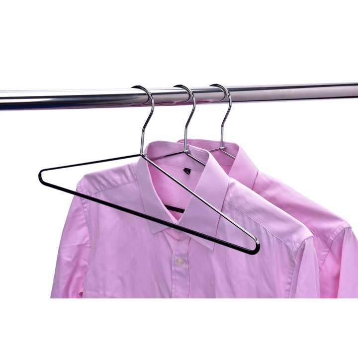 Quality Hangers - Wholesale Clothes Hangers - 8881 Metal Hanger with Black PVC coating on Bottom - 1006