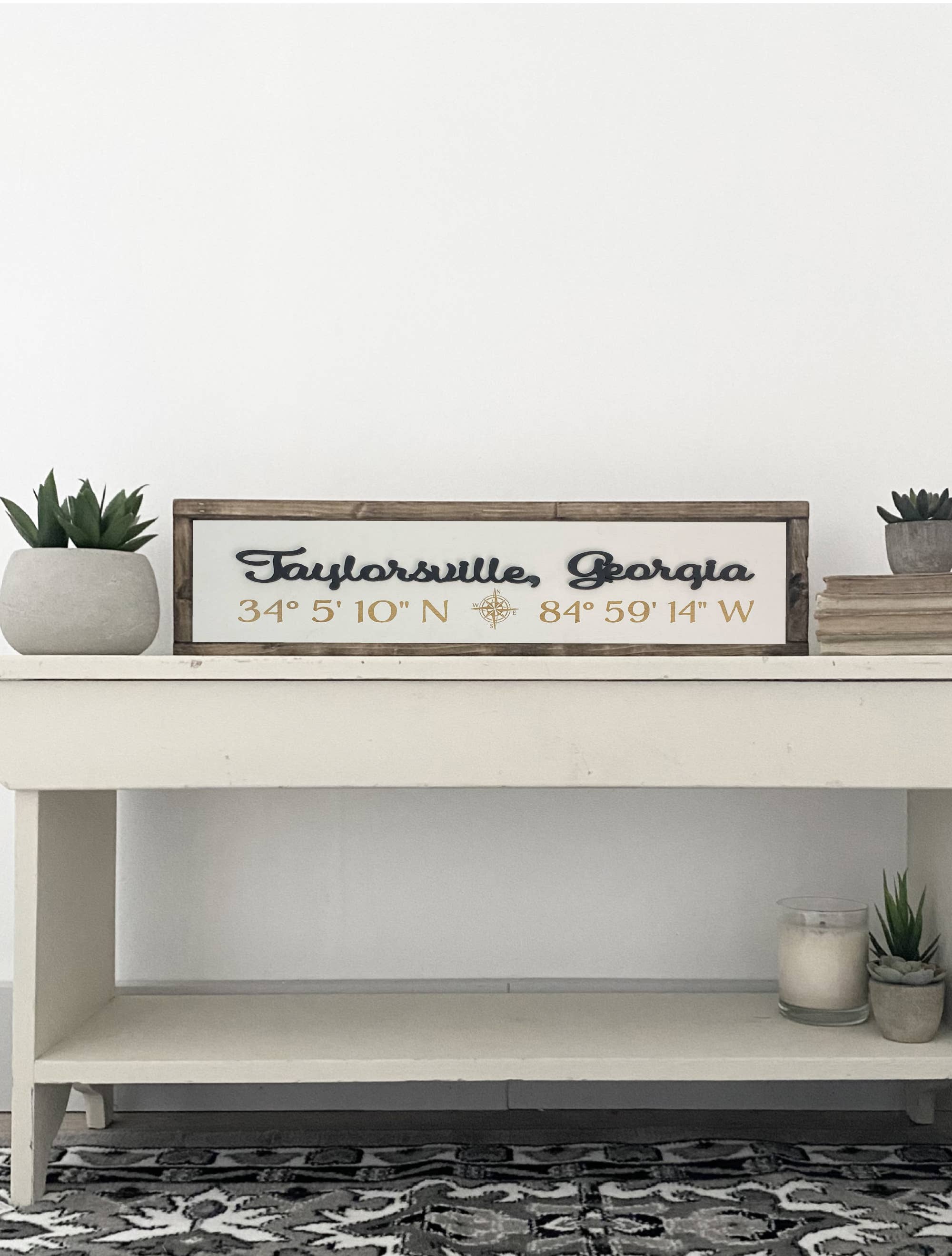 Pine Designs - Wholesale Sign - 24x6 "Any" City Sign -  Coordinates Wood Sign4