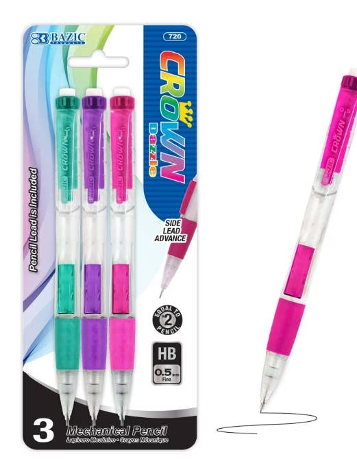 0,5 mm Krona mekanisk penna (3/Pack) för wholesale av USA HomeMax