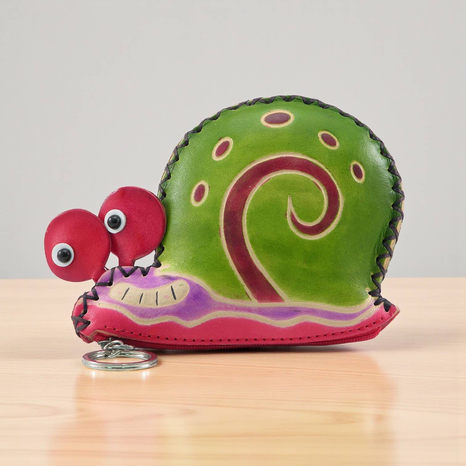 Sunflower Handmade leather inc - Venta al por mayor Bolso muñequera - Cartera de Mano de Cuero Hecha a Mano con Forma de Caracol3