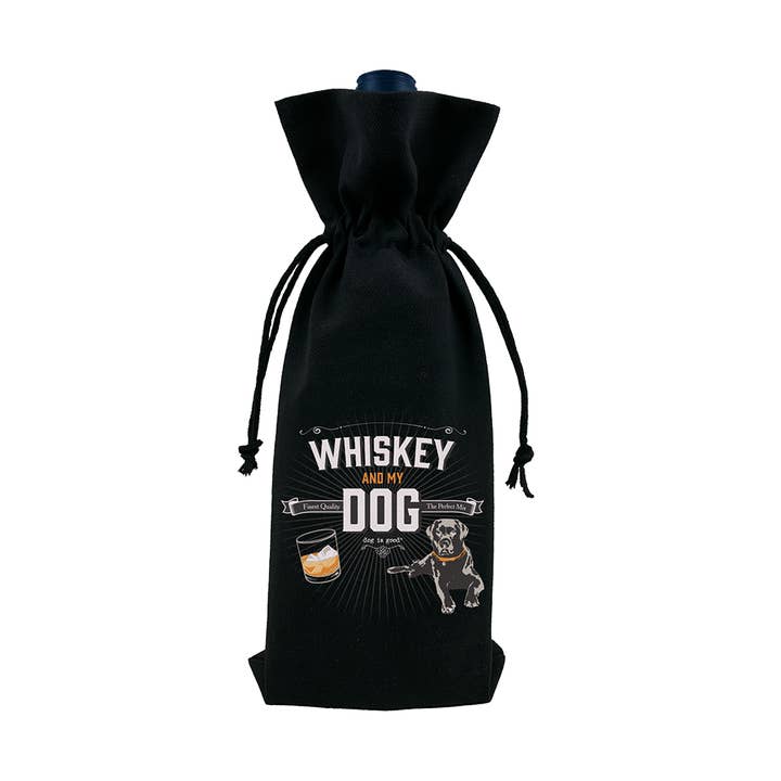 Whiskey & il mio cane, (sacca per vino) / Borsa regalo per la vendita all'ingrosso da parte di Dog is Good
