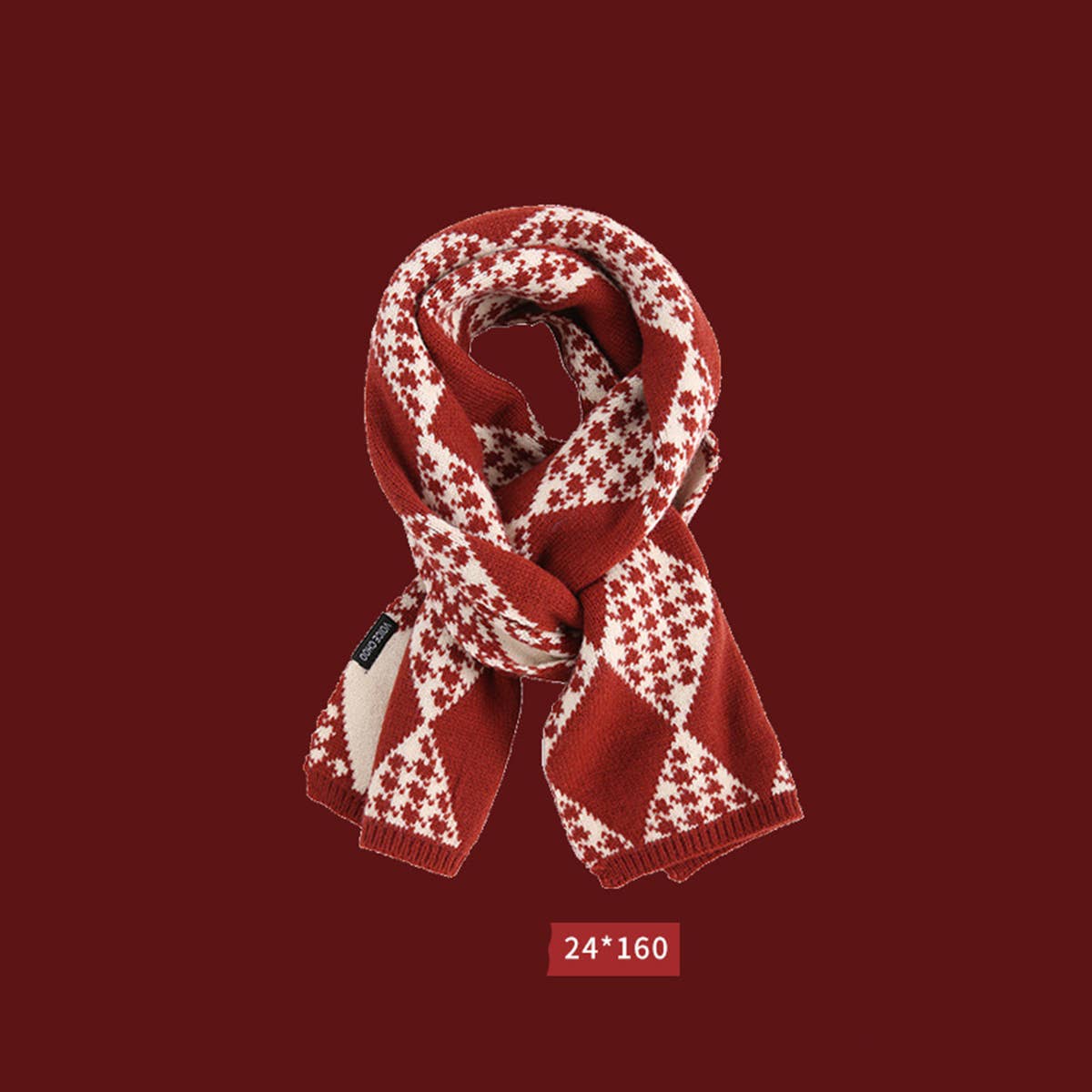 ACCITY - Wholesale Scarf - Women's - Red Knit Scarf - Cozy Winter Christmas Gift_CWASC15001