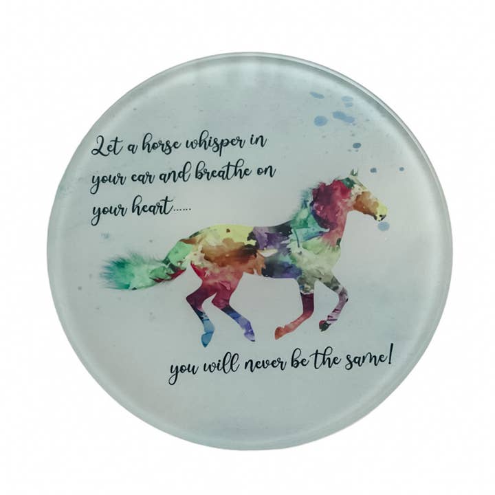 Dusty & Delilah Designs - Wholesale Coasters - Glass Coaster - Let a horse0