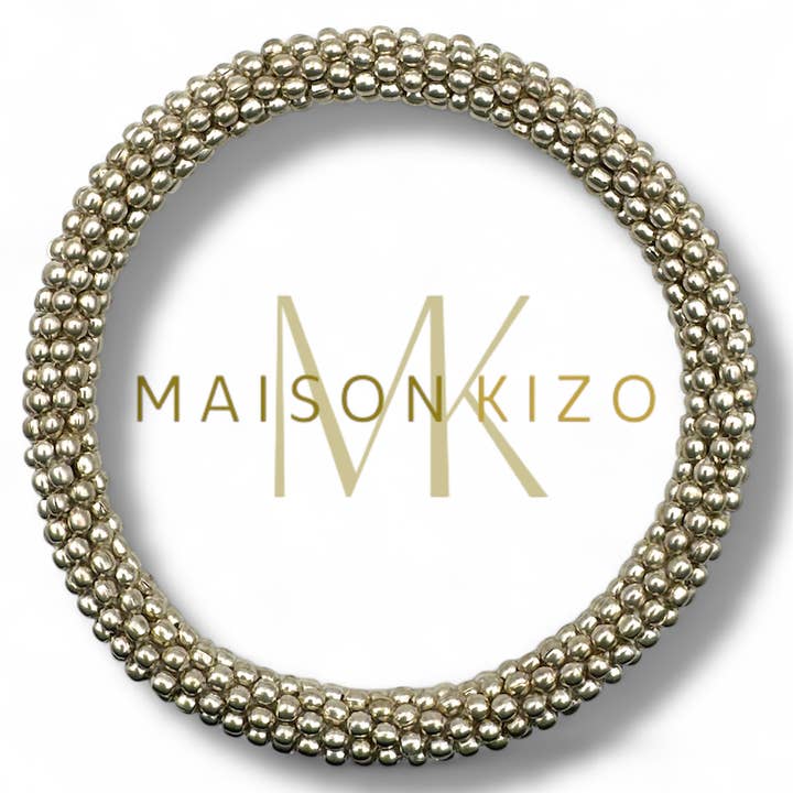 MAISON KIZO - Wholesale Beaded Bracelet - Nepalese Bracelet Fine Silver-Plated Brass