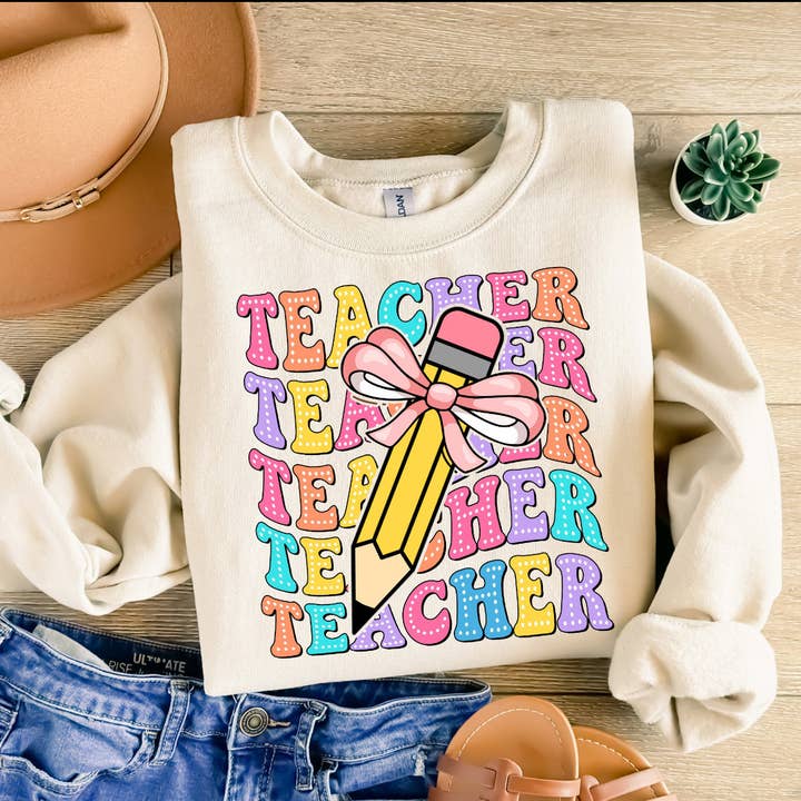 Teacher Stacked Crewneck pour la vente par The Stork Boutique