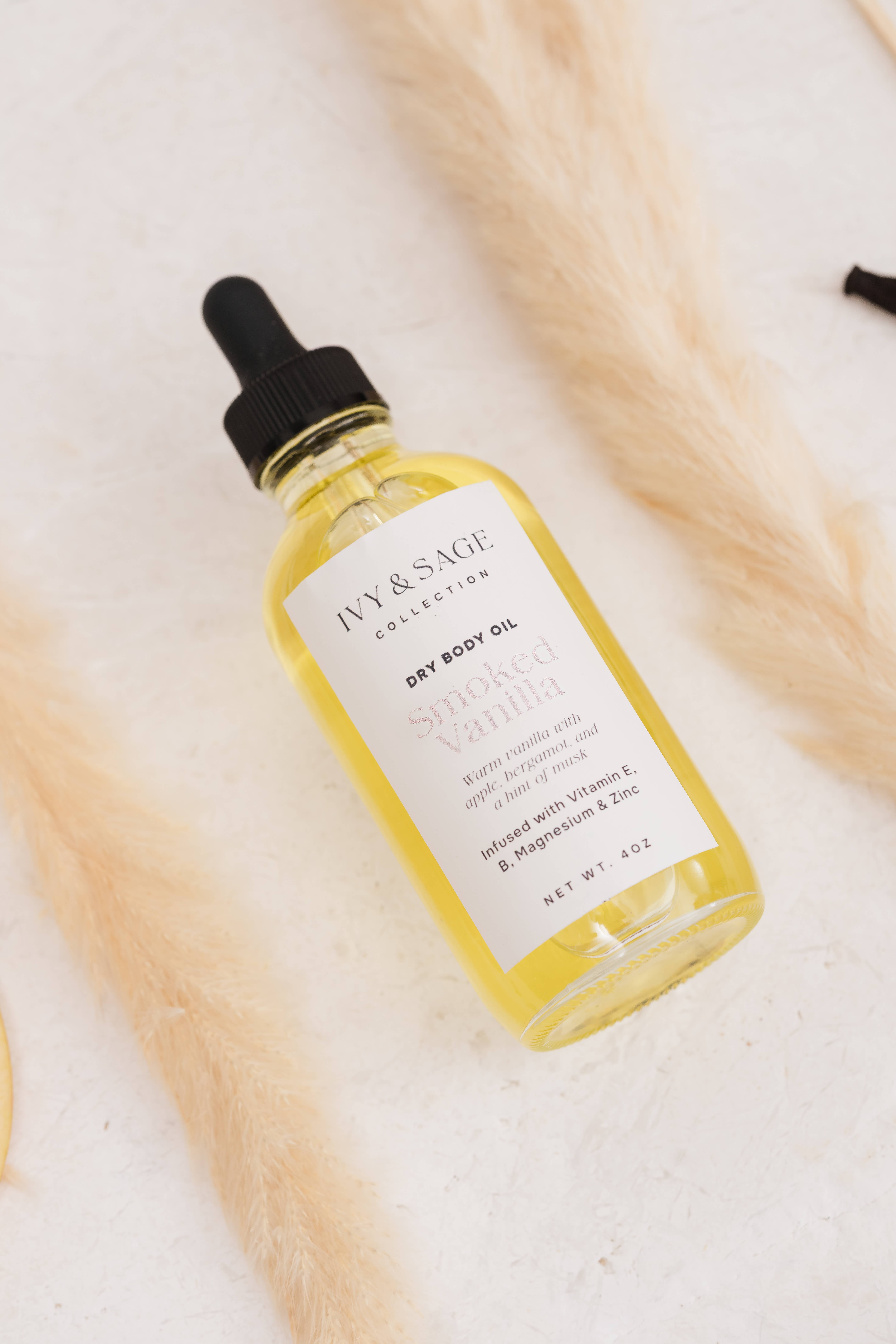 Ivy & Sage Collection - Wholesale Bad/lichaamsolie - Droge Lichaamsolie – Gerookte Vanille - Valentijnsdag Favoriet1