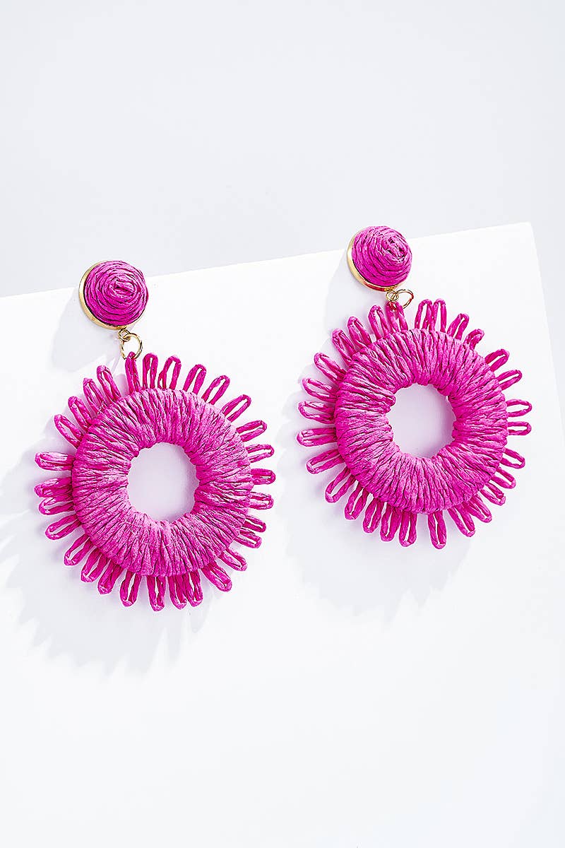 BYREN | ÉLINE L'ATELIER - Wholesale Dangle Earrings - Straw earrings with steel stud 124NN025