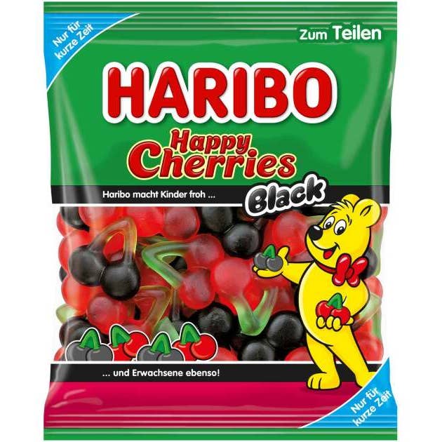 Haribo Happy Cherries Noir 175g (Allemagne) pour la vente par Global Bite Co