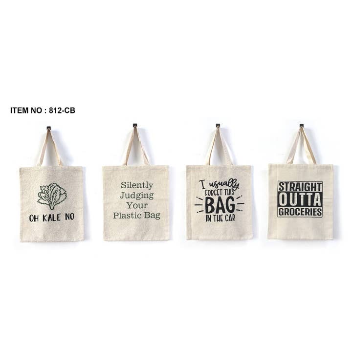 Mabelle Home - Wholesale Tote Bag - Unisex - Sayings Printed Canvas Tote Bag