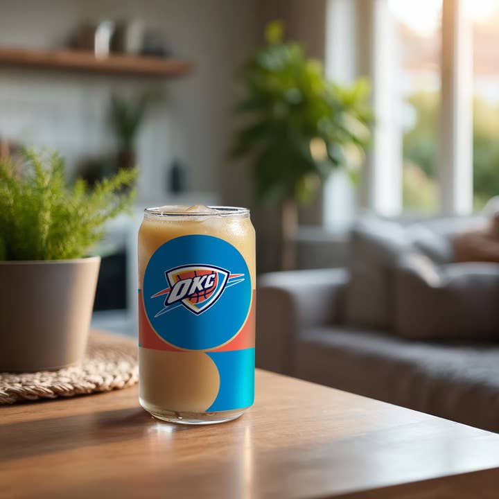 Rico Industries - Wholesale Beer Glass/Mug - NBA Basketball Oklahoma City Thunder 16-oz Can Shaped Glass4