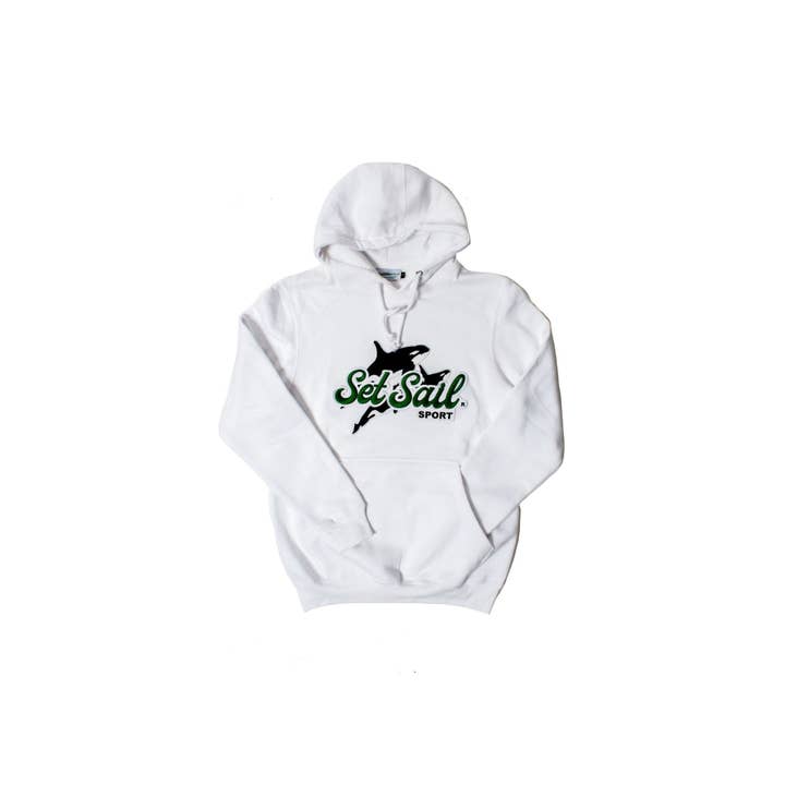 Killer Instinct White Long Sleeve Hoodie for wholesale by Set Sail Apparel