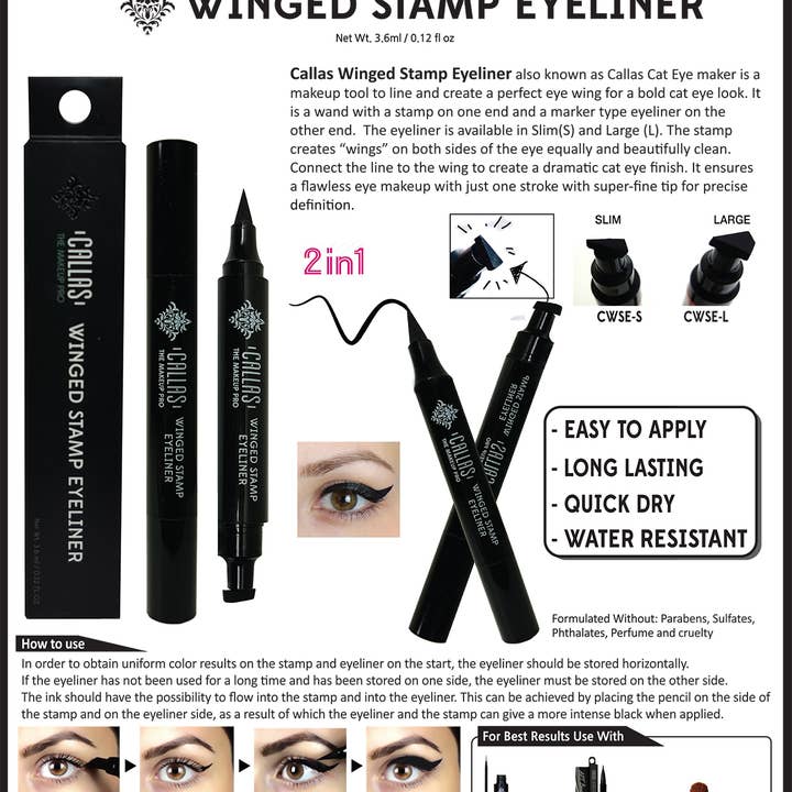 Callas & Dearderm - Vendita all'ingrosso Eyeliner/matite - TIMBRO PER EYELINER CALLAS WINGED