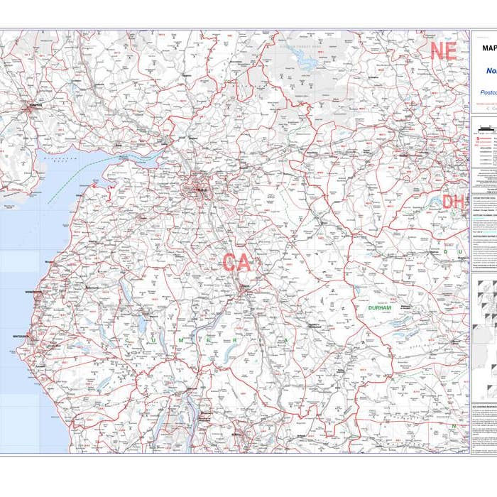Carte murale du code postal de North Cumbria - Carte du secteur 21 pour la vente par Map Marketing Limited
