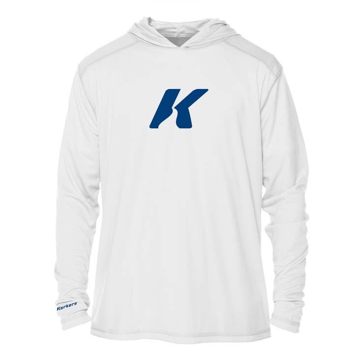 White Korkers X Devan Ence Steelhead Lightweight Sun-Protection Hoodie for wholesale on Faire1