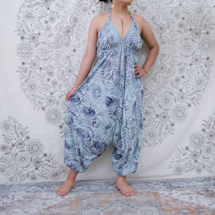 Karma Nepal Crafts - Vente Combinaison – femme - Combishort dos nu en soie recyclée