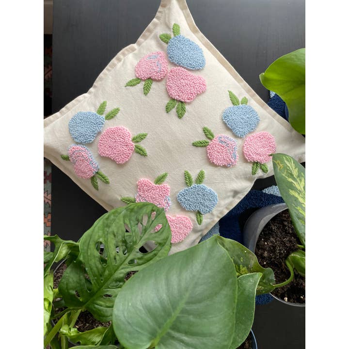 Punch Simple - Wholesale Throw pillow cover - Handmade Flowers Punch Needle Embroidery Pillow Cover4