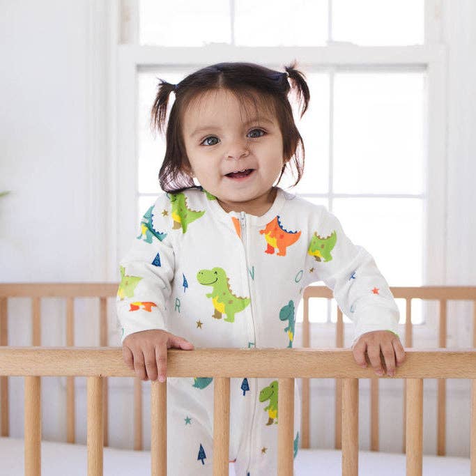 Snuggle Buds - Wholesale Sleepsuit - Baby - Dino Dreams Zipped Onesie (0–12 Months) – 100% Cotton Muslin Baby Sleepwear6
