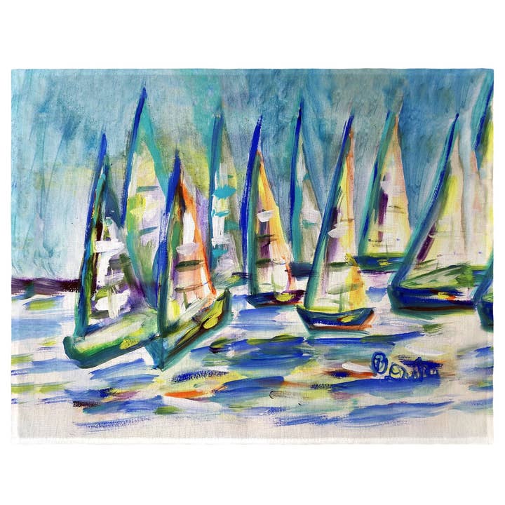 Many Sailboats Place Mat Set of 4 for wholesale by Betsy Drake Interiors