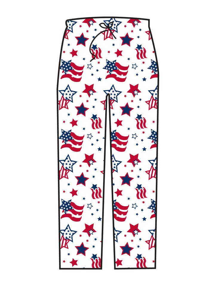 Damen-Loungehose „American Flag” für den Großhandel von New Jammies