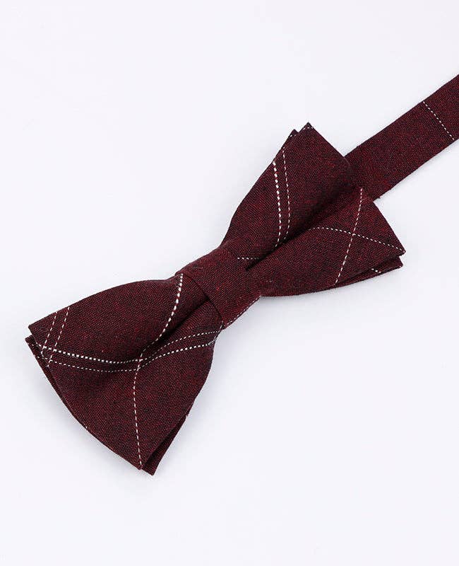 Unipap's - Wholesale Bow Tie - Men's - Men's Red Tartan Cotton Bow Tie "Marcel"0