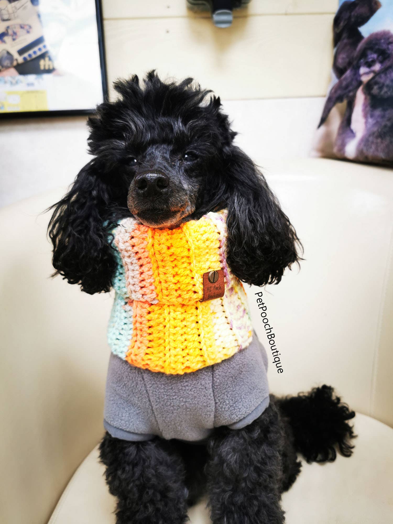 Pet Pooch Boutique – wholesale Pet snood – Dog – Patchwork Roll Top Dog Knitted Snood/Scarf (UK handmade)1