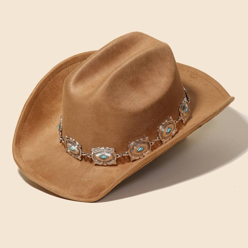 Anarchy Street – Chapéu de cowboy - Mulher por atacado – Chapéu de Cowboy com Disco de Corrente Concho4