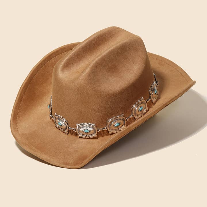 Anarchy Street – Chapéu de cowboy - Mulher por atacado – Chapéu de Cowboy com Disco de Corrente Concho4