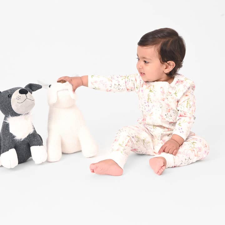 Floral Play and Grow Rib Foot Zippy por atacado de The Elk Baby