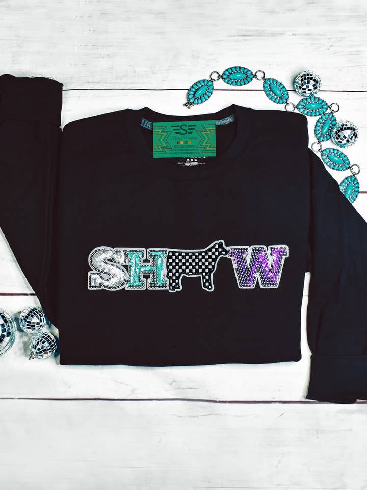 Livestock Show Patch Crewneck for wholesale by Flying S Company