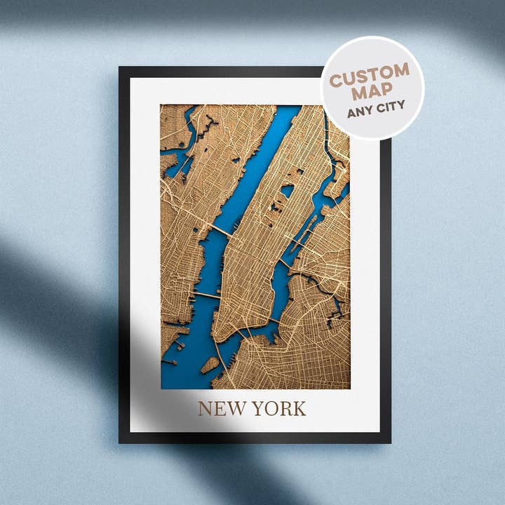 Personligt trækort, (Enhver by) Væg Rustik boligindretning. for engroshandel hos Kustwood