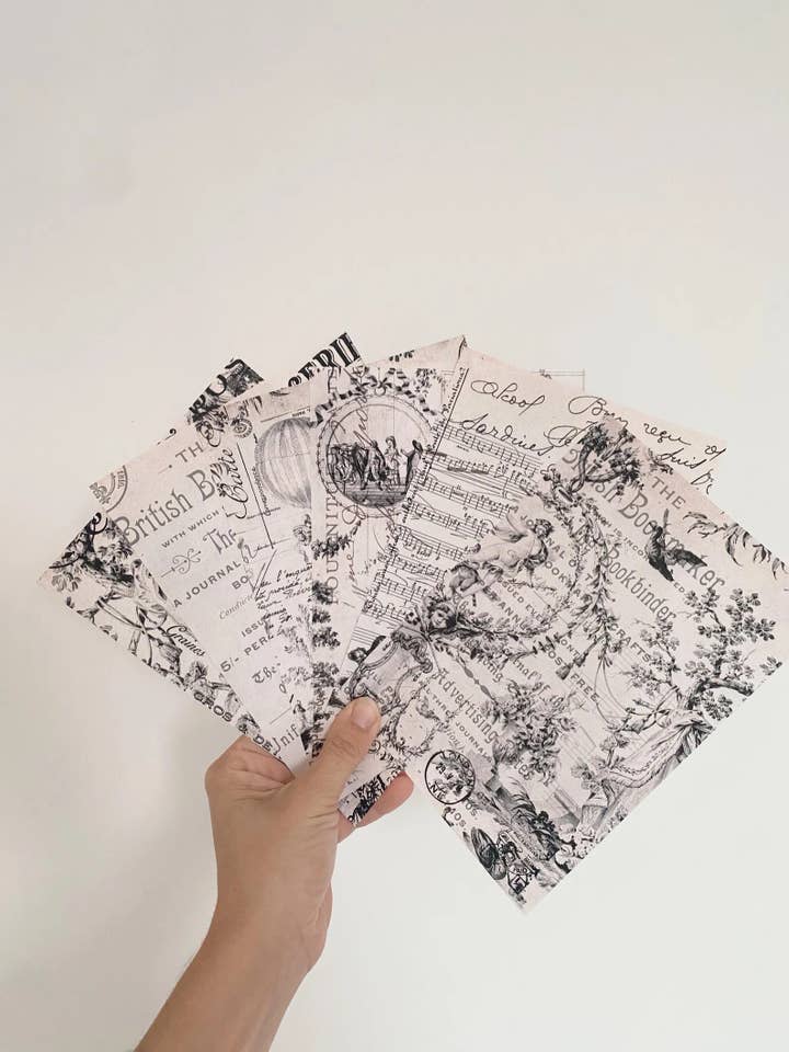 6 scrapbookpapper A5 klistermärken - "Vintage Toile de Jouy" för wholesale av Chapteries